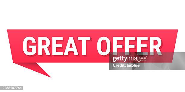 great offer - red speech bubble on blank background - bid stock illustrations