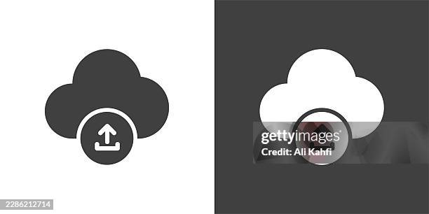 upload glyph solid icon. solid icon that can be applied anywhere, simple, pixel perfect and modern style. - vpn computer stock illustrations