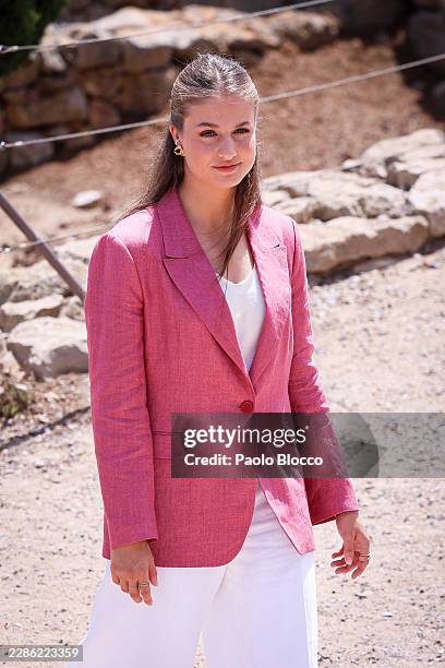 Crown Princess Leonor of Spain visits the Empúries archaeological site with young people from the Foundation's programmes following the Princess of...