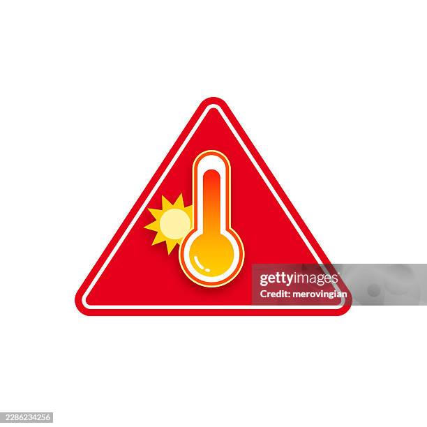 extreme heat warning sign - heat stroke stock illustrations