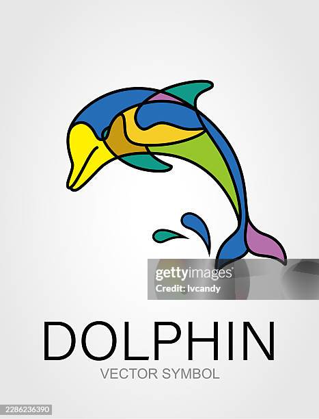dolphin symbol design - large wave stock illustrations