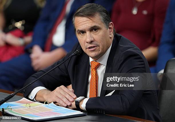 Acting Attorney General Todd Blanche appears at his confirmation hearing in front of the Senate Judiciary Committee on Capitol Hill July 15, 2026 in...