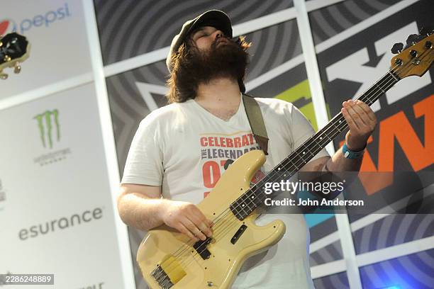 American Rock musician Zac Cockrell, of the group Alabama Shakes, plays bass guitar as he performs, during the South by Southwest music festival, on...