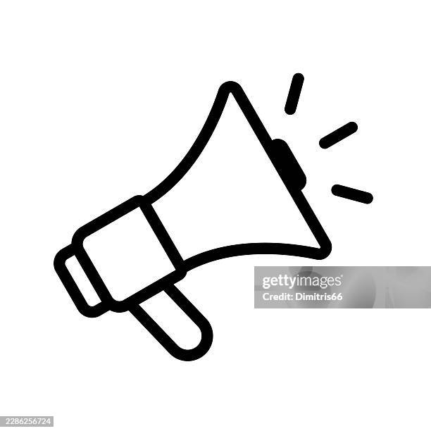 megaphone line icon with editable stroke - speaker stock illustrations