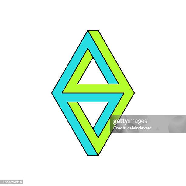 impossible geometric shape design - infinity symbol editable stock illustrations