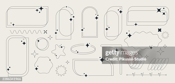 Abstract Minimal Linear Frames and Geometric Design Elements with Sparkle Stars Vector Set, Modern Outline Frame Collection Featuring Minimal Geometric Borders, Labels and Decorative Line Art Abstract Minimal Linear Frames and Geometric Design Elements with Sparkle Stars Vector Set, Modern Outline Frame Collection Featuring Minimal Geometric Borders, Labels and Decorative Line Art