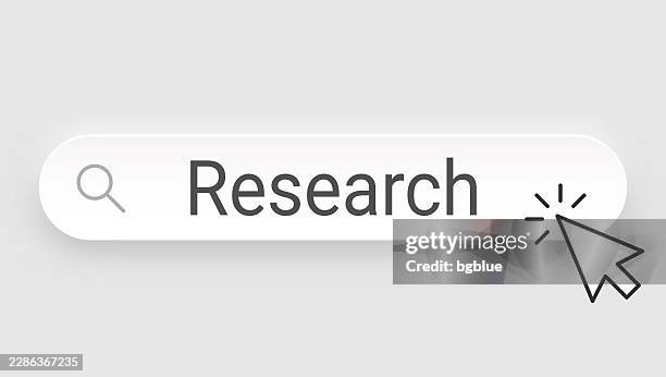research - search bar with cursor on blank background - lab mouse stock illustrations