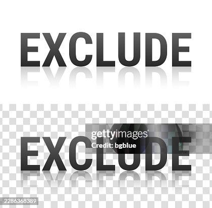 Exclude - Text with reflection on transparent background Exclude - Text with reflection on transparent background