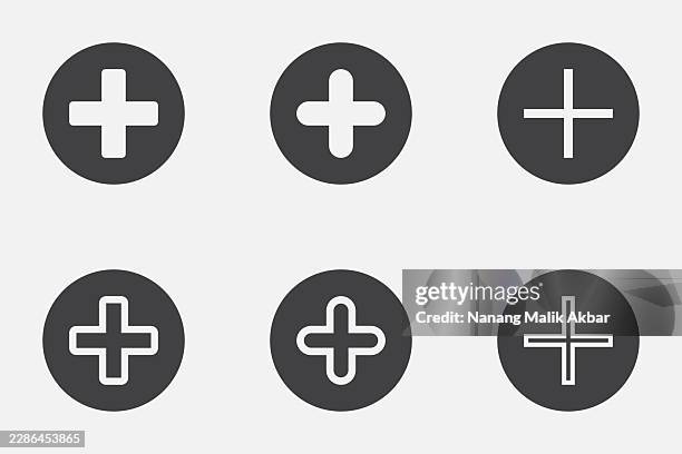 add or plus sign icon set - healthcare plus stock illustrations