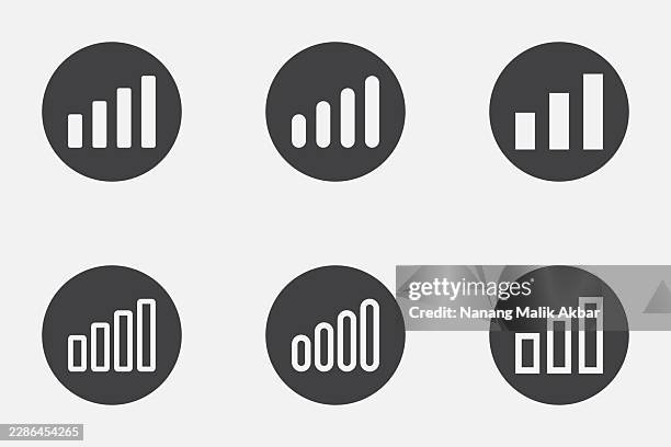 signal icon set - epicenter stock illustrations