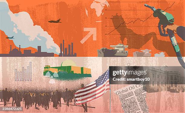 us and iran conflict concept - uranium stock illustrations