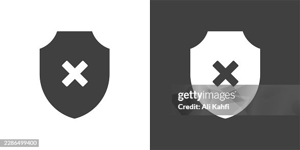Rejected Protection glyph solid icon. Solid icon that can be applied anywhere, simple, pixel perfect and modern style. Rejected Protection glyph solid icon. Solid icon that can be applied anywhere, simple, pixel perfect and modern style.