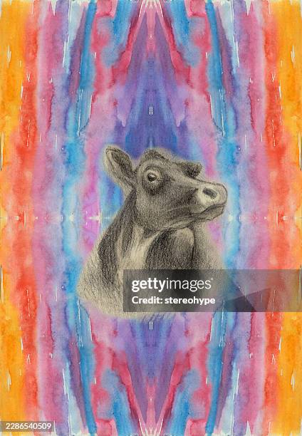 cow at peace - ground beef stock illustrations