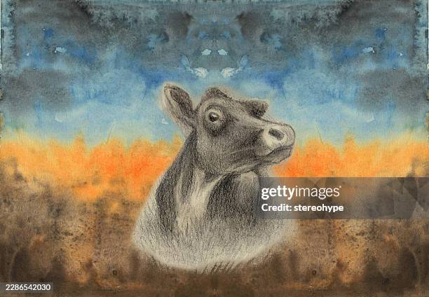 simple cow - ground beef stock illustrations