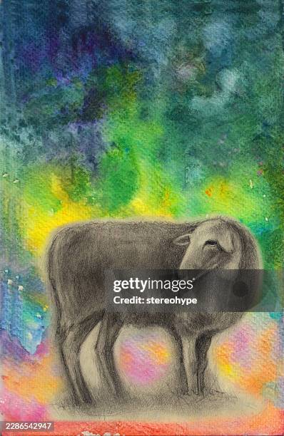 galactic sheep - light leather background stock illustrations