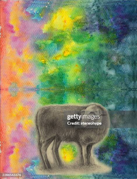 galactic sheep - lambs wool stock illustrations