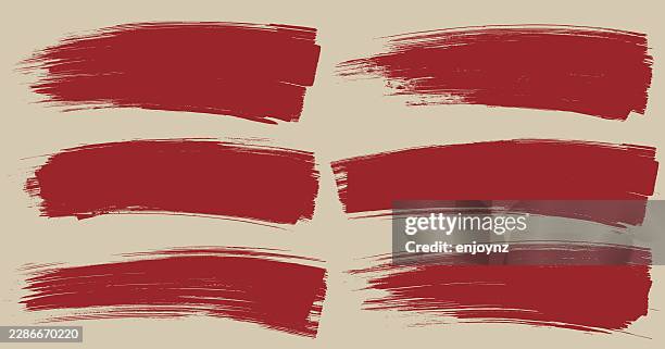 red paint brush stroke patterns vector - marker texture background stock illustrations