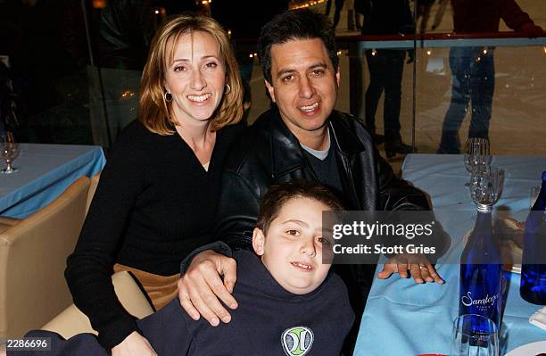 Ray Romano with his wife Anna and his son Gregory during the party at the Rockefeller Center ice rink for the World Premiere of Twentieth Century...