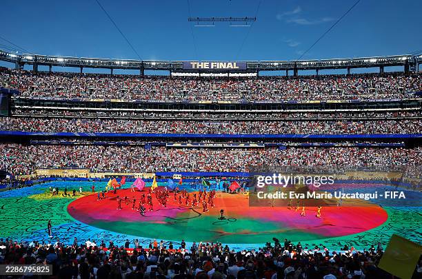 General view during the Topps Final Halftime Show in the FIFA World Cup 2026 Final match between Spain and Argentina at New York New Jersey Stadium...