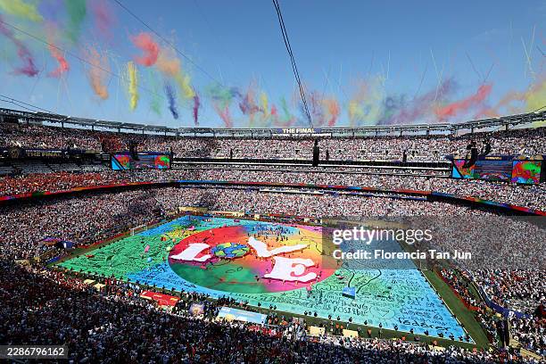 General view during the Topps Final Halftime Show in the FIFA World Cup 2026 Final match between Spain and Argentina at New York New Jersey Stadium...