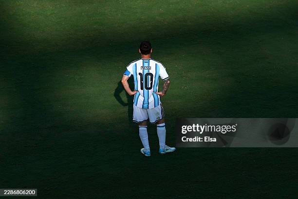 Lionel Messi of Argentina reacts during the FIFA World Cup 2026 Final match between Spain and Argentina at New York New Jersey Stadium on July 19,...