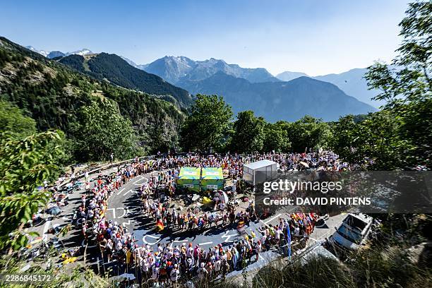 Supporters pictured during stage 19 of the 2026 Tour de France cycling race, a stage of 125km from Gap to Alpe d'Huez, on Friday 24 July 2026. The...