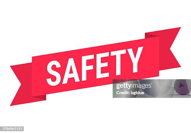safety - red banner on white background - caution flag stock illustrations