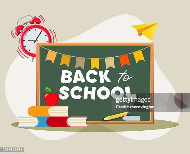 back to school classroom concept - school chalkboard stock illustrations