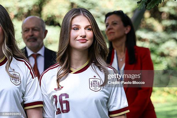 Crown Princess Leonor of Spain meets national football team after the FIFA World Cup 2026 at Zarzuela Palace on July 20, 2026 in Madrid, Spain.