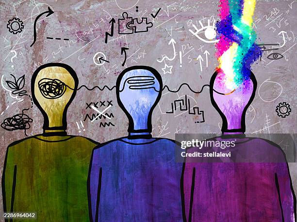 the journey of developing new innovative idea - leader abstract stock illustrations