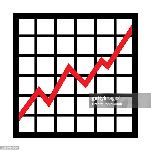 square positive graph icon - performance improvement stock illustrations