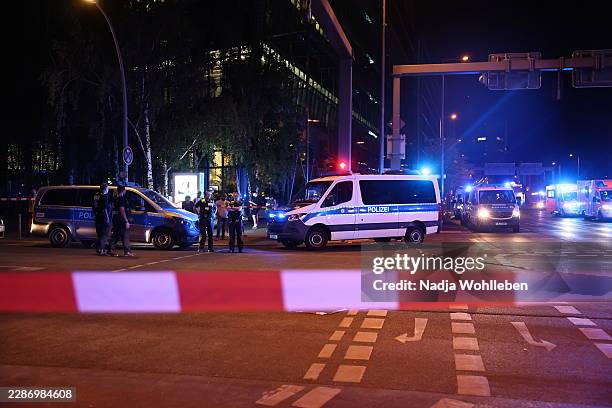 Police cordoned off a scene of an attack during CSD pride where according to the police one person was killed and 14 injured after a van drove into a...