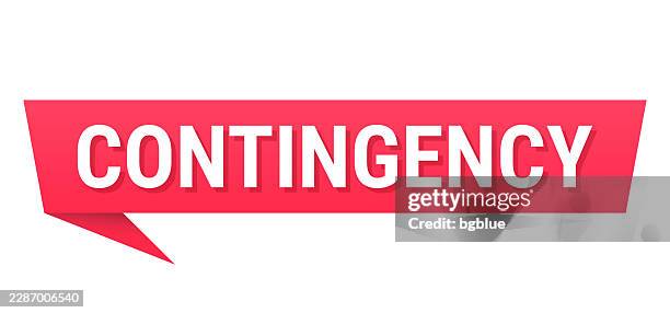 contingency - red speech bubble on blank background - contingency plan stock illustrations