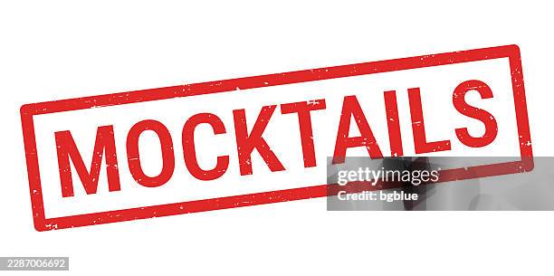 mocktails - red rubber stamp on white background - mocktail stock illustrations