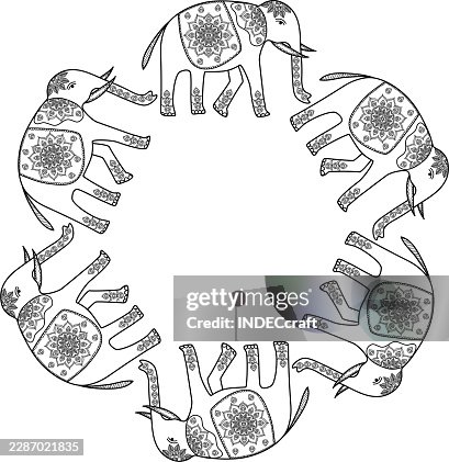 Henna elephant frame Henna elephant frame