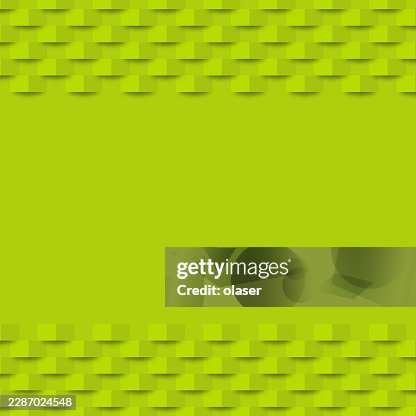 Bright lime green textured background with layered rectangular tiles along the top and bottom edges, leaving a smooth empty center area. Bright lime green textured background with layered rectangular tiles along the top and bottom edges, leaving a smooth empty center area.