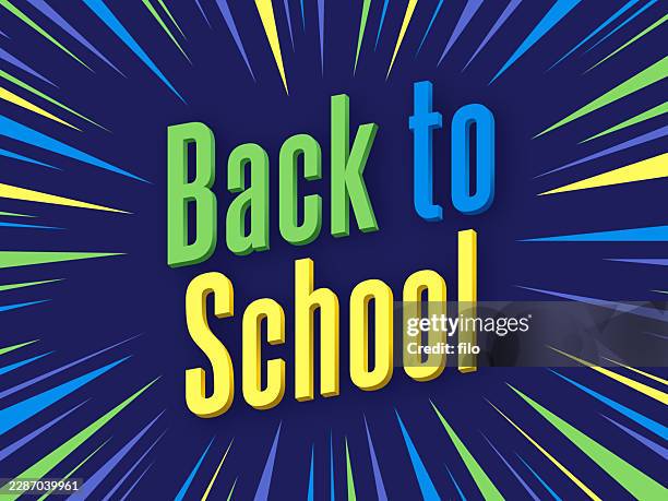 back to school message - empty high school classroom stock illustrations