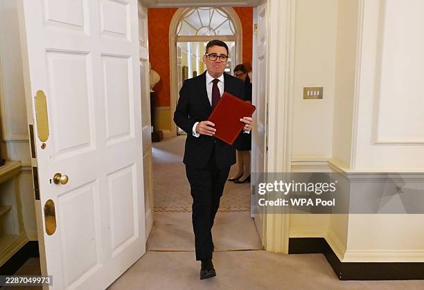 Prime Minister Andy Burnham prepares to hold his first Cabinet meeting at Downing Street on July 21, 2026 in London, England. Andy Burnham appointed...