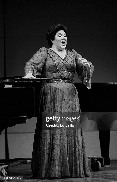 Opera Singer Marilyn Horne performing the at the University of Texas Center for Performing Arts Recital Hall on the campus of the University of Texas...