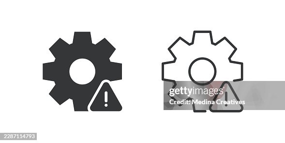 Settings error icons. Glyph solid and line series icon. Settings error icons. Glyph solid and line series icon.
