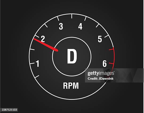modern car dashboard illuminated rpm engine gauge instrument panel on black background - guage stock illustrations