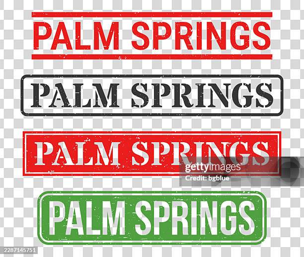 palm springs - rubber stamp set on blank background - palm beach county stock illustrations