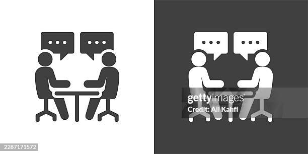 interview glyph solid icon. solid icon that can be applied anywhere, simple, pixel perfect and modern style. - language translator stock illustrations