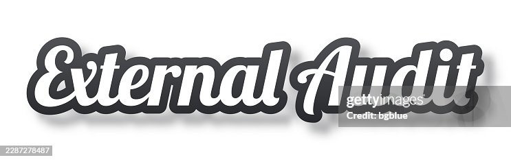External Audit - 3D Text with shadow on white background External Audit - 3D Text with shadow on white background
