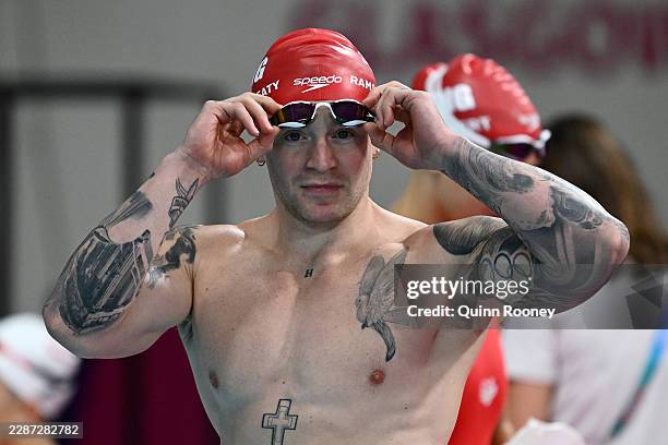 Adam Peaty of Team England adjusts his goggles during a training session on day zero of the Glasgow 2026 Commonwealth Games at Tollcross...