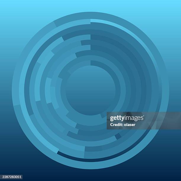 concentric blue circular rings form a sleek geometric pattern over a smooth cyan-to-navy gradient background with clean, modern digital styling and balanced symmetry. - round table stock illustrations