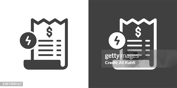 Power Bill glyph solid icon. Solid icon that can be applied anywhere, simple, pixel perfect and modern style. Power Bill glyph solid icon. Solid icon that can be applied anywhere, simple, pixel perfect and modern style.