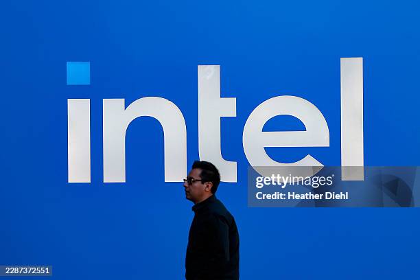 Intel headquarters is seen on July 23, 2026 in Santa Clara, California. Intel reported over $16 billion in sales for the second quarter of the year.