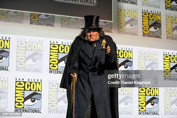 Johnny Depp speaks onstage during the Paramount Pictures San Diego Comic-Con 2026 Ebenezer Trailer Introduction in Hall H at the San Diego Convention...
