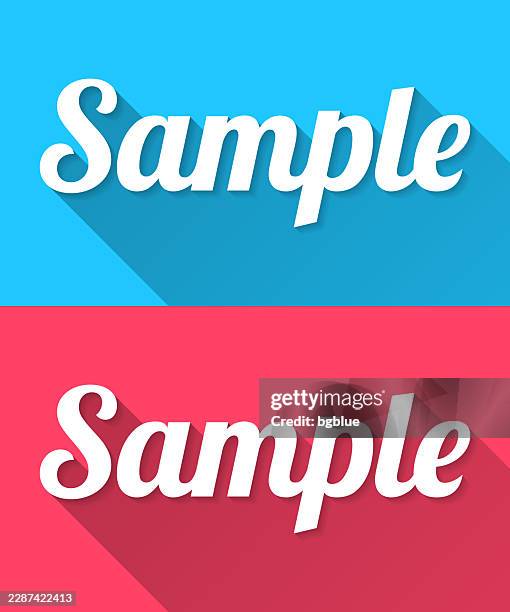 sample - flat design with long shadow on blue and red background - sample holder stock illustrations